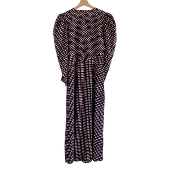 Doen Vittoria Dress Women’s Size Medium Midi Long Sleeve Harbor Medallion Blue - Picture 6 of 15